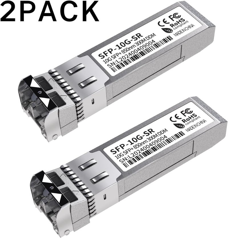 GESD 2Pack 10G SFP+ LC Module, 10GBase-SR Multi-Mode Ethernet Transceiver, 850nm MMF up to 400m – Compatible with Cisco, Meraki, Ubiquiti, Mikrotik, Netgear, HPE, TP-Link, Aruba and More - Image 2